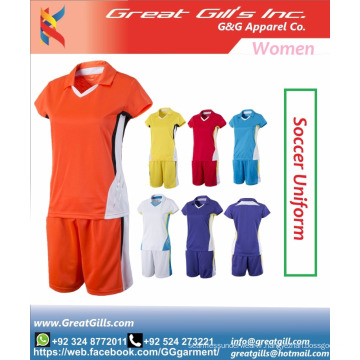 costumes de football filles / vêtements de football pour femmes / uniformes de football pour dames